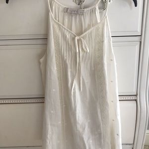 Loft Ivory Sleeveless Top